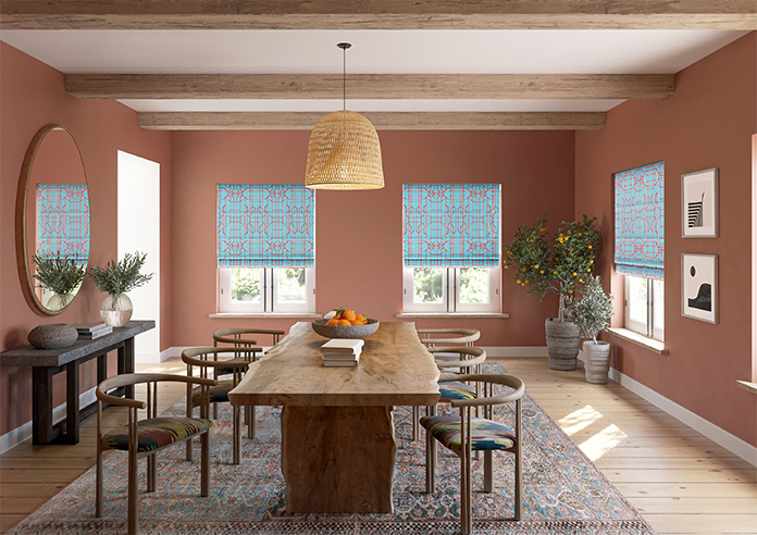 Bamboo Candy, Red Blue - Roman Blind - Image 8